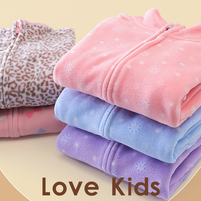 儿童拼接立领卫衣男童休闲外穿摇粒绒外套女童宝宝可爱冬季拉链衫|ru