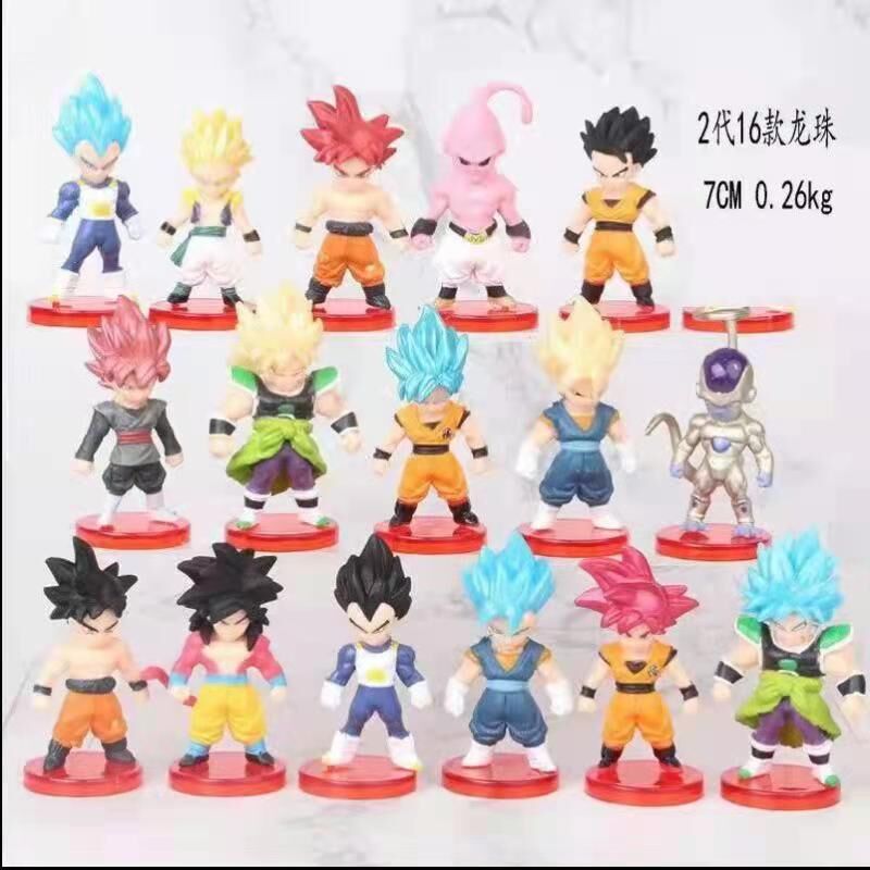 Seven Dragon Ball 2nd generation 16 Q version of Super Blue Brills Hei Wukong Sun Wukong Swing Model Model Doll