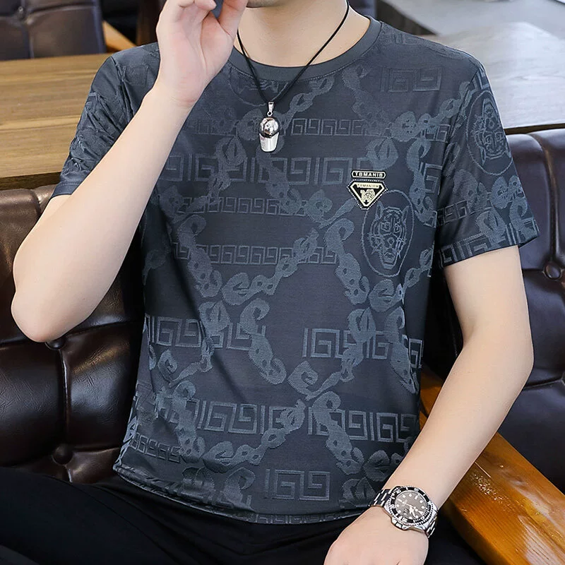 Новый трикотаж высокой плотности с круглым вырезом из ледяного шелка 8831