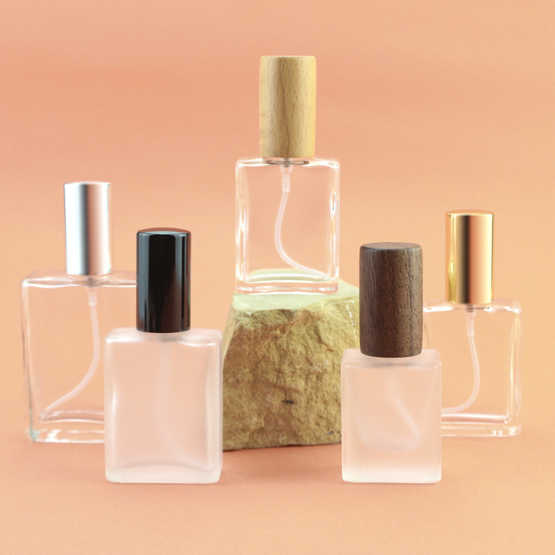 香水分注ボトル10ml 15ml 30ml角型ガラス香水瓶透明蒙砂香水スプレーボトル|undefined