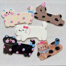创意个性斑点猫咪diy手工材料洞洞鞋扣水杯贴奶油胶贴发饰配件