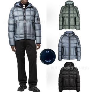 Cp Cotton Jacket Cross-Border Exclusive European Size 1/1 Version Lens Badge Plaid Hooded Company Winter Thickened Warm