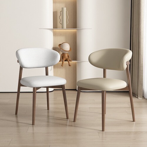 Nordic modern simple solid wood dining chair home solid wood chair desk chair Italian light luxury designer back chair
