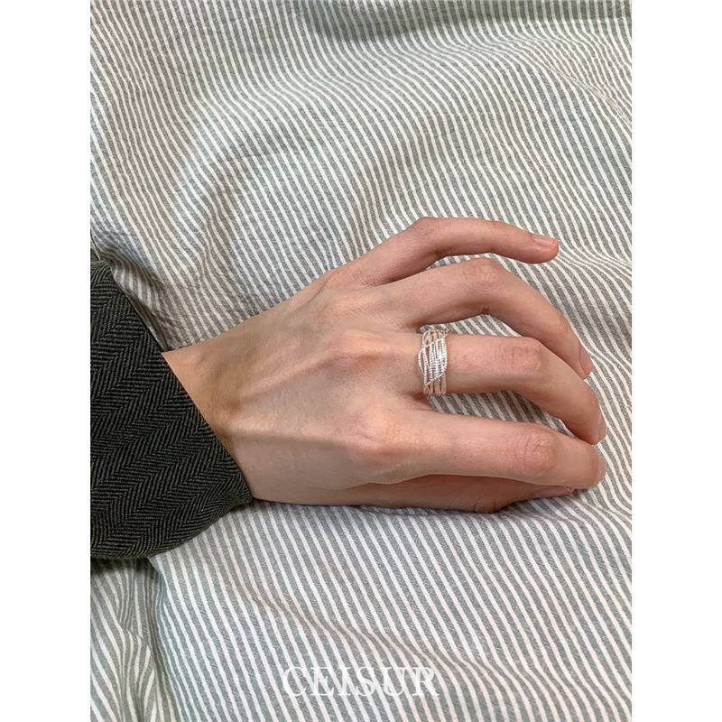 中古戒指小众时尚设计轻奢复古高级感食指戒情侣对戒指环百搭款|undefined