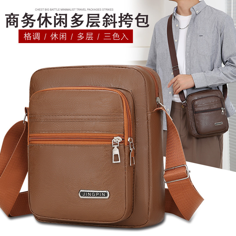 Bolso de hombre transfronterizo PU nuevo estilo coreano bolso de hombro de negocios ocio de gran capacidad mochila de hombre mochila de hombro
