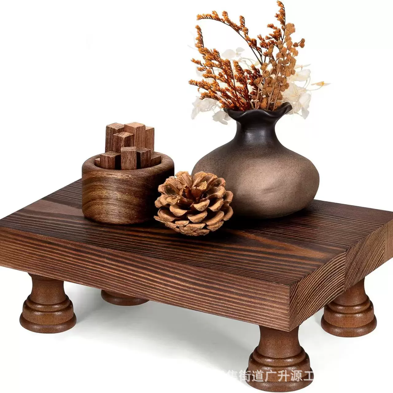 木质底座桌面香薰蜡烛摆件装饰架杂物收纳架实木家用浴室肥皂托