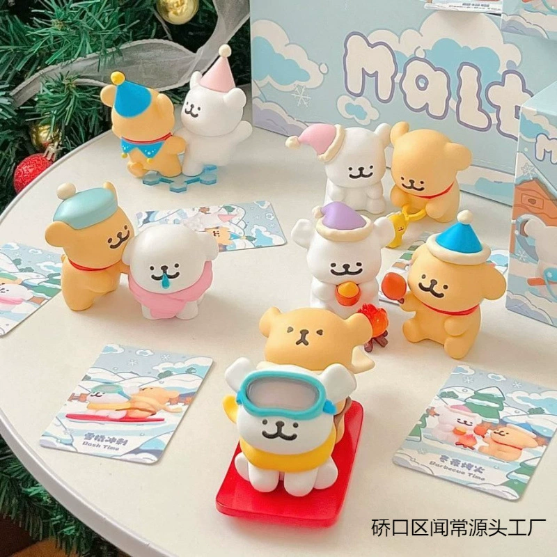 Фигурки в серии Line Puppy Hug Nuannuan, слепой бокс, трендовая игрушка, набор коллекционных кукол, милые настольные украшения, подарок на день рождения