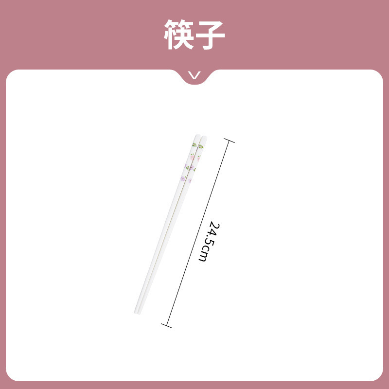 碗の高い顔の値の紫萱の花の釉薬の下で色彩の陶磁器の食器の碗の皿の組み合わせの家庭用の卸売りの贈り物のスープの碗の双耳|undefined