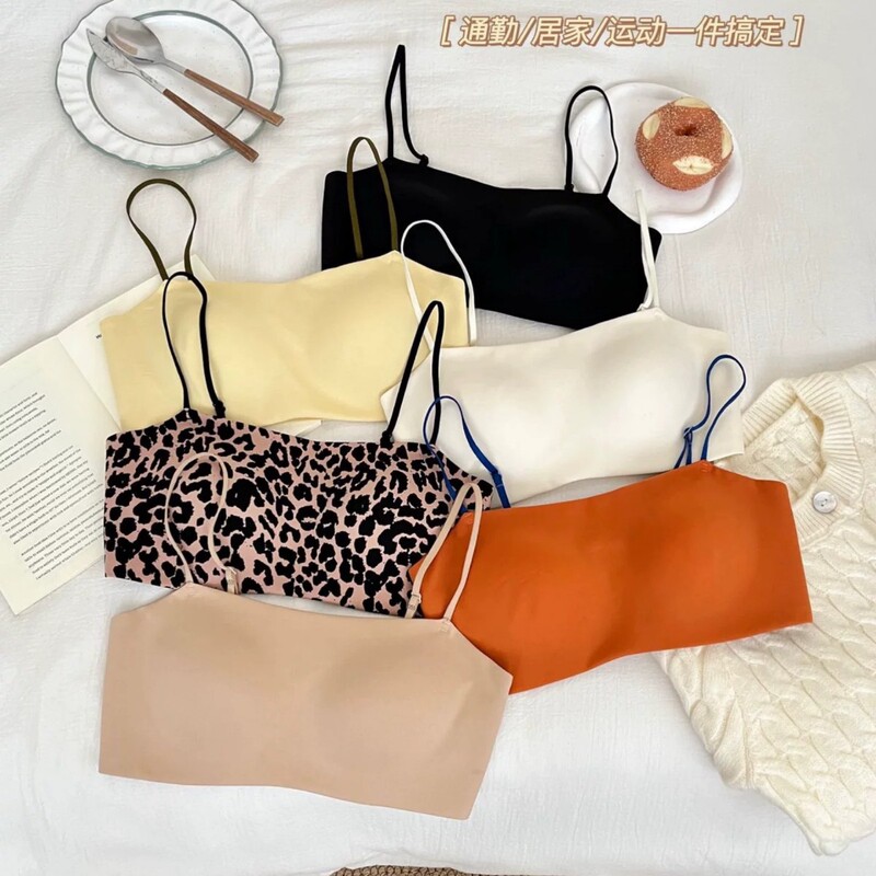Summer thin foundation liquid invisible seamless anti-exposure backless top with chest pads, inner tube top, strapless camisole for a beautiful back