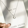 Necklace, chain for key bag , silver 925 sample, 925 sample silver, Korean style, simple and elegant design, Birthday gift