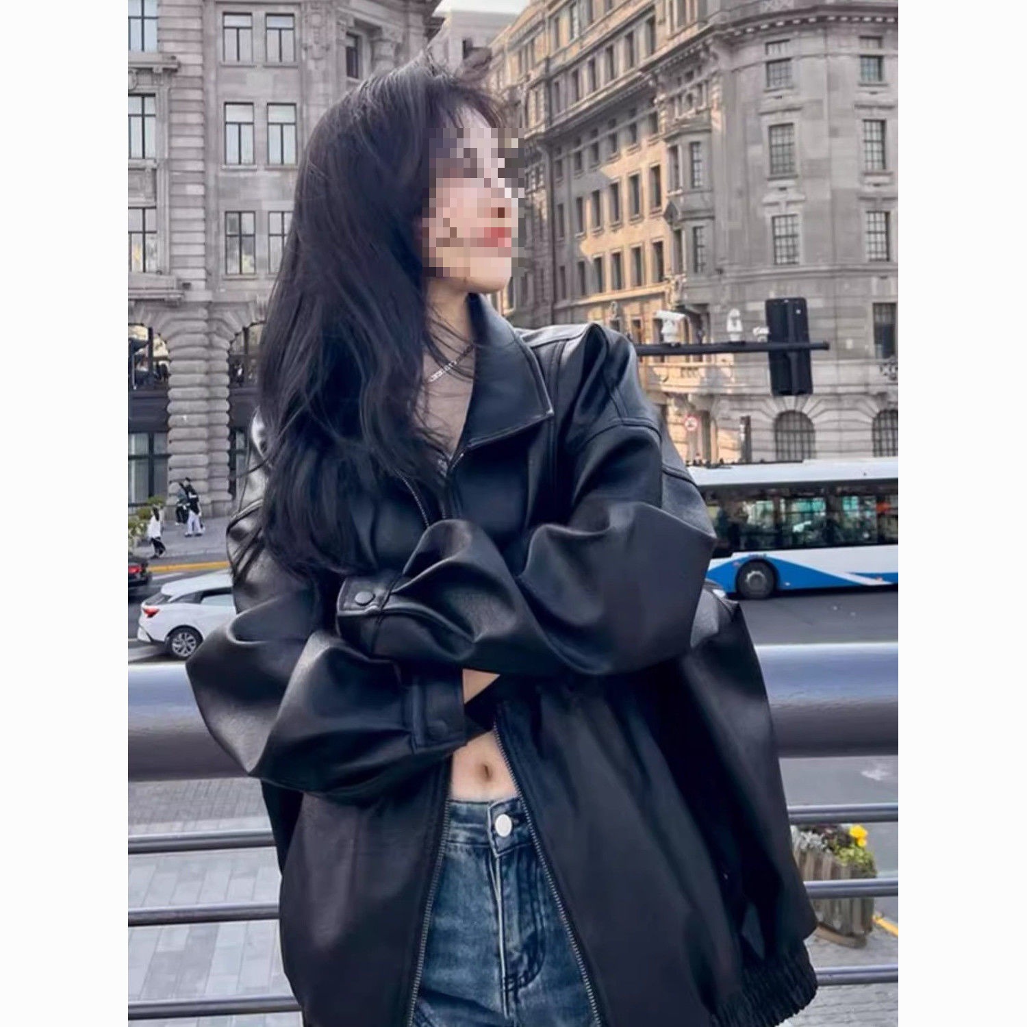 Korean Style Leather Jacket for Women, Spring, Autumn and Winter New Retro Motorcycle Jacket, Hong Kong Style, Western Style, Small Jacket