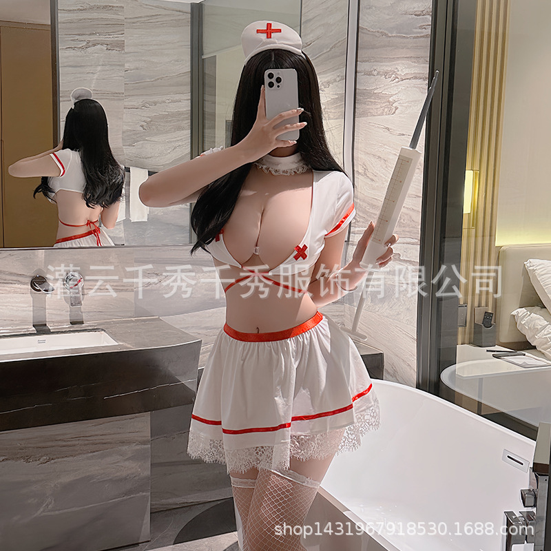 Sexy Underwear Sexy Nurse Uniform Temptation suit Pajamas Role-playing Small Chest Gathering Temptation Nurse Dress Hot