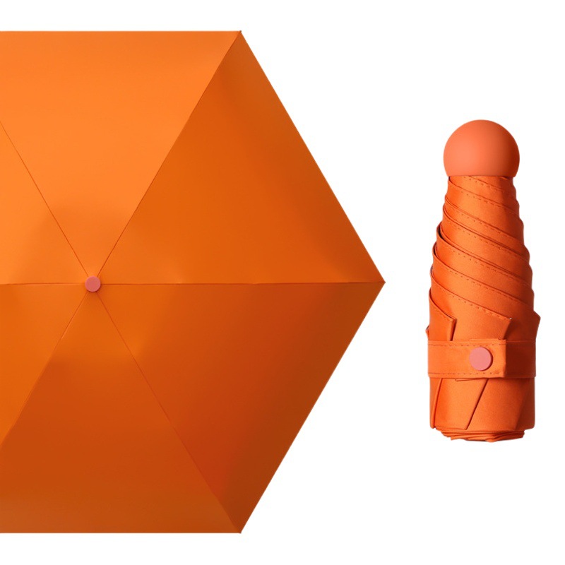 五つ折の黒いゴムの太陽の傘のミニの日傘のカプセルの傘の日よけの傘の卸売りのカスタム広告のポケットの傘の折り畳みの傘