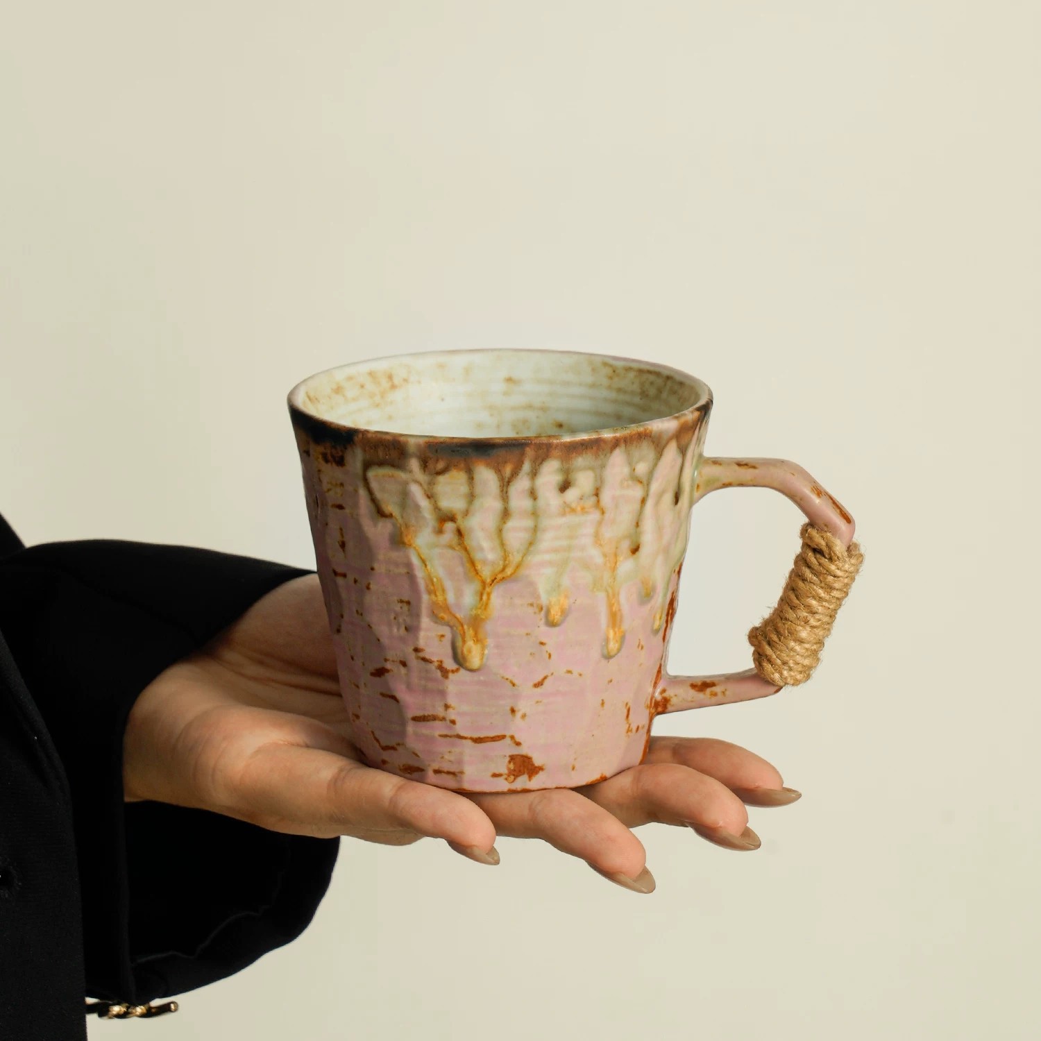 Taza de café nicho diseño de horno de cerámica gruesa cambió taza de marca doméstica taza de té de la tarde taza de latte taza de agua de oficina hombre