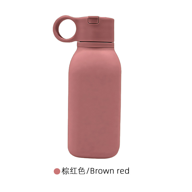 Taza de agua transfronteriza portátil de silicona americana, botella de agua deportiva resistente a altas temperaturas de grado alimenticio, taza de agua esmerilada para automóvil a prueba de caídas al aire libre