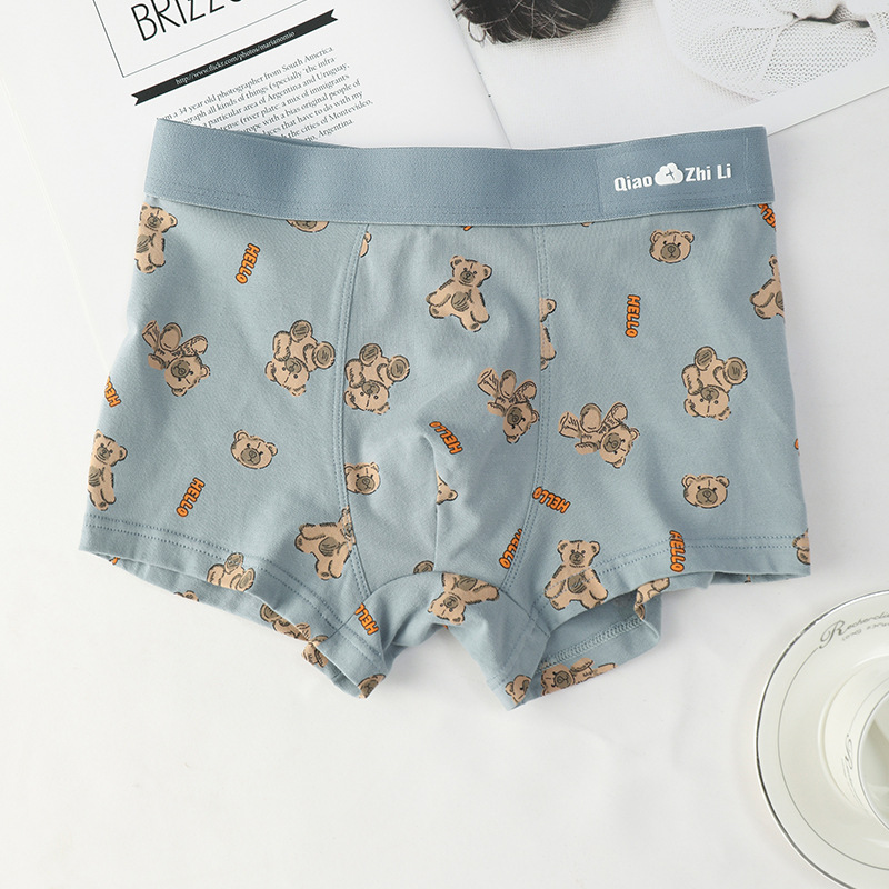 Ropa interior de los hombres puro algodón antibacteriano transpirable entrepierna verano Delgado hombres Boxer shorts adolescentes niños calzoncillos