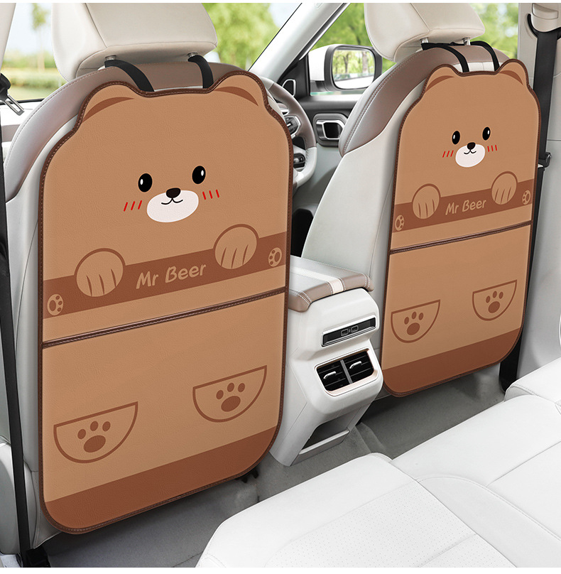 Car seat back anti-kick pad children's anti-wear car supplies universal rear cartoon car seat anti-dirty protective pad