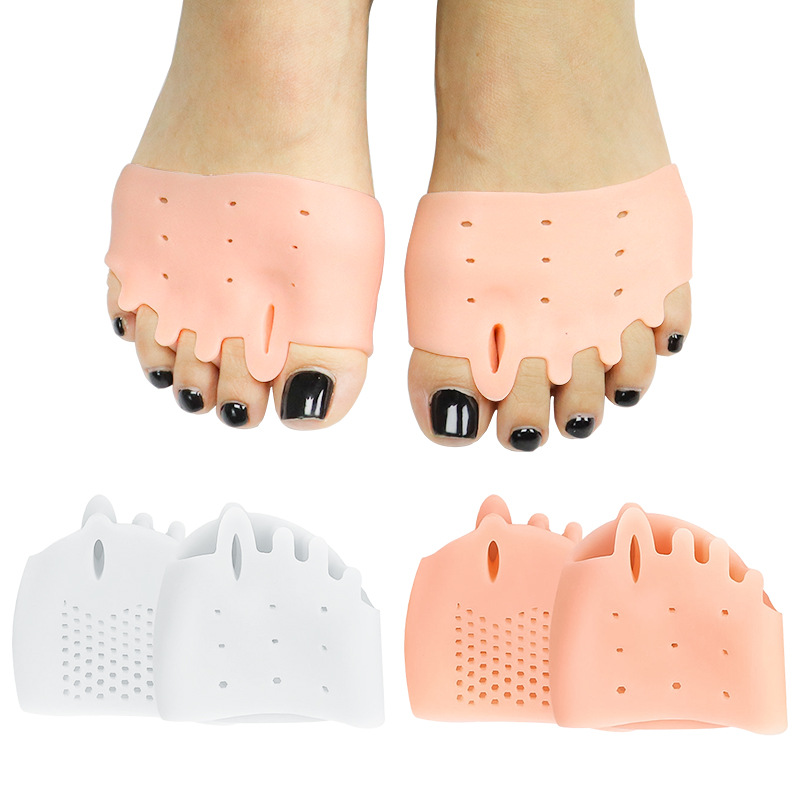 Transfronterizo de cinco agujeros de panal almohadilla frontal amortiguador de dedo de silicona ortodoncia de cinco dedos separación de dedos de los pies superpuestos valgus image 4