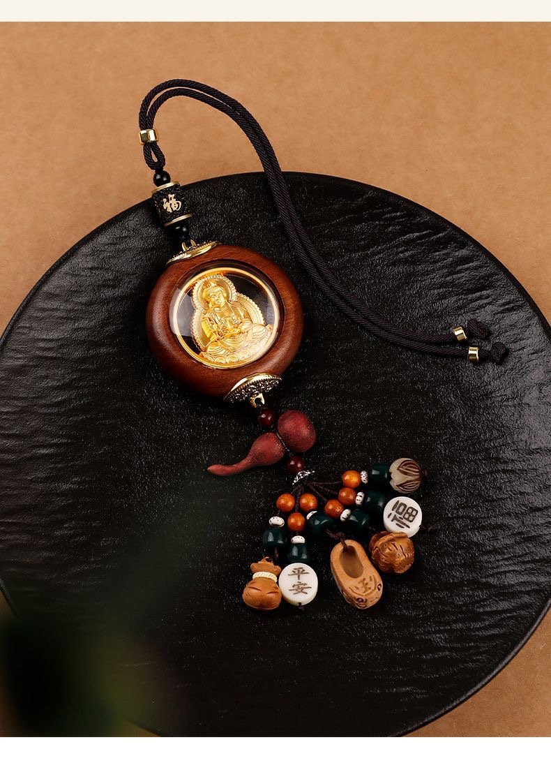 Car Hanging Ornament 2026 New Model High-End Gourd Car Hanging Decoration with a Sense of Sophistication, Interior Car Decoration, Sandalwood Car Safety and Good Luck Charm
