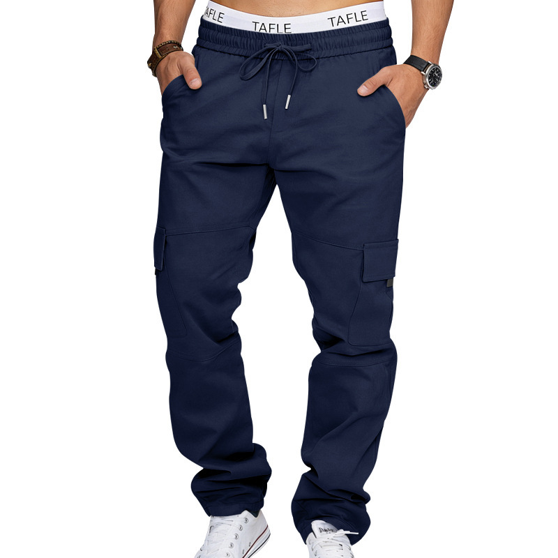 Men's Clothing Men's Casual Trousers Loose Fit Multi Pocket Cargo Pants Patchwork Straight Leg For Formal & Casual_viptrois.com