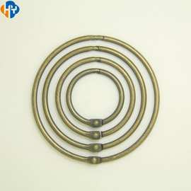 供应青古色金属卡圈活页环书圈开口圈书扣易开合装订环文具配件