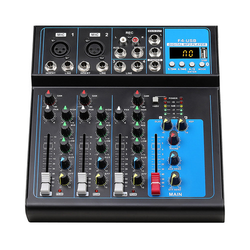 Mixer Bluetooth USB home reverb performance conference stage dj mixer small 4-way mixer wholesale