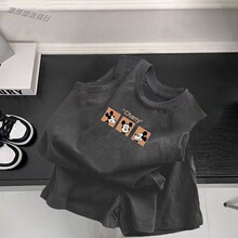 新品超萌男女童无袖夏季新款儿童洋气女童宝宝背心短裤套装两件套