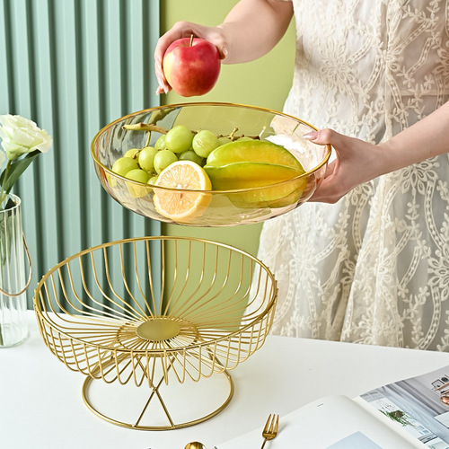 Iron light luxury fruit plate, snacks, nuts and candies, household New Year fruit plate, plastic New Year dry fruit plate, manufacturer wholesale