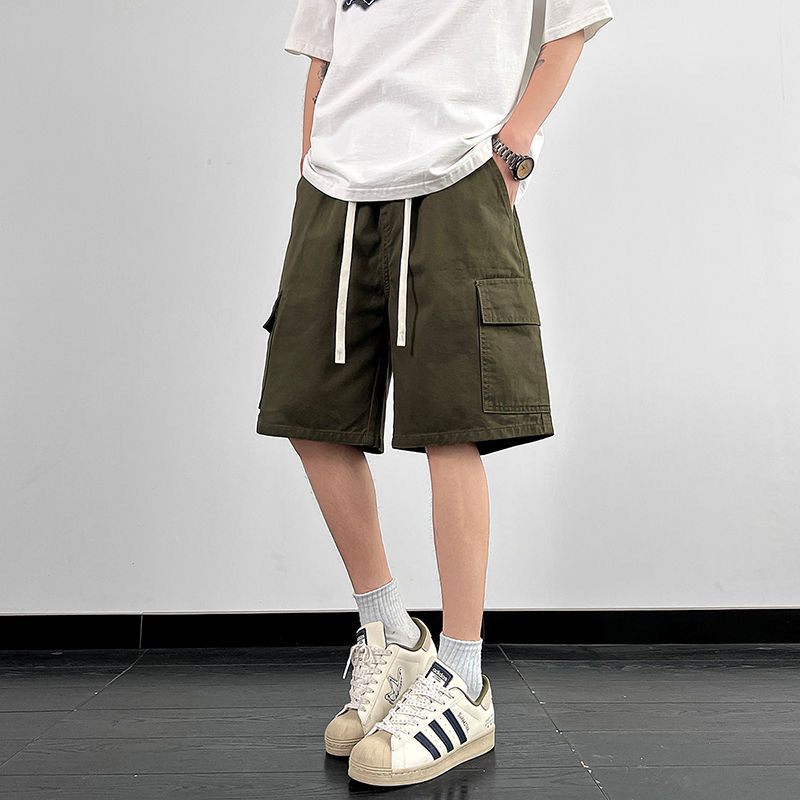 Functional Cargo Shorts for Men, Loose Quick-Dry Sports Mid-Length Pants, Summer Trendy Japanese Style Loose Multi-Pocket Knee-Length Shorts
