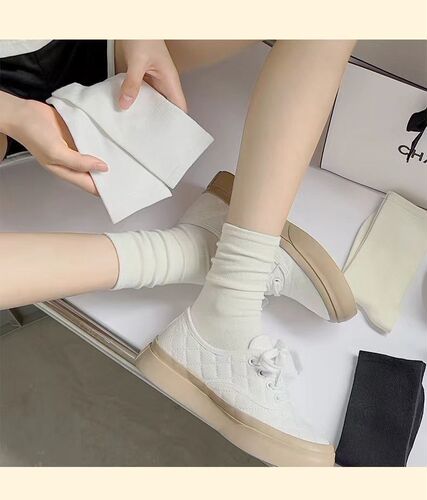 Socks, women's confinement socks, autumn and winter women's socks, white socks, student socks, pile socks, long socks, elastic internet celebrity socks