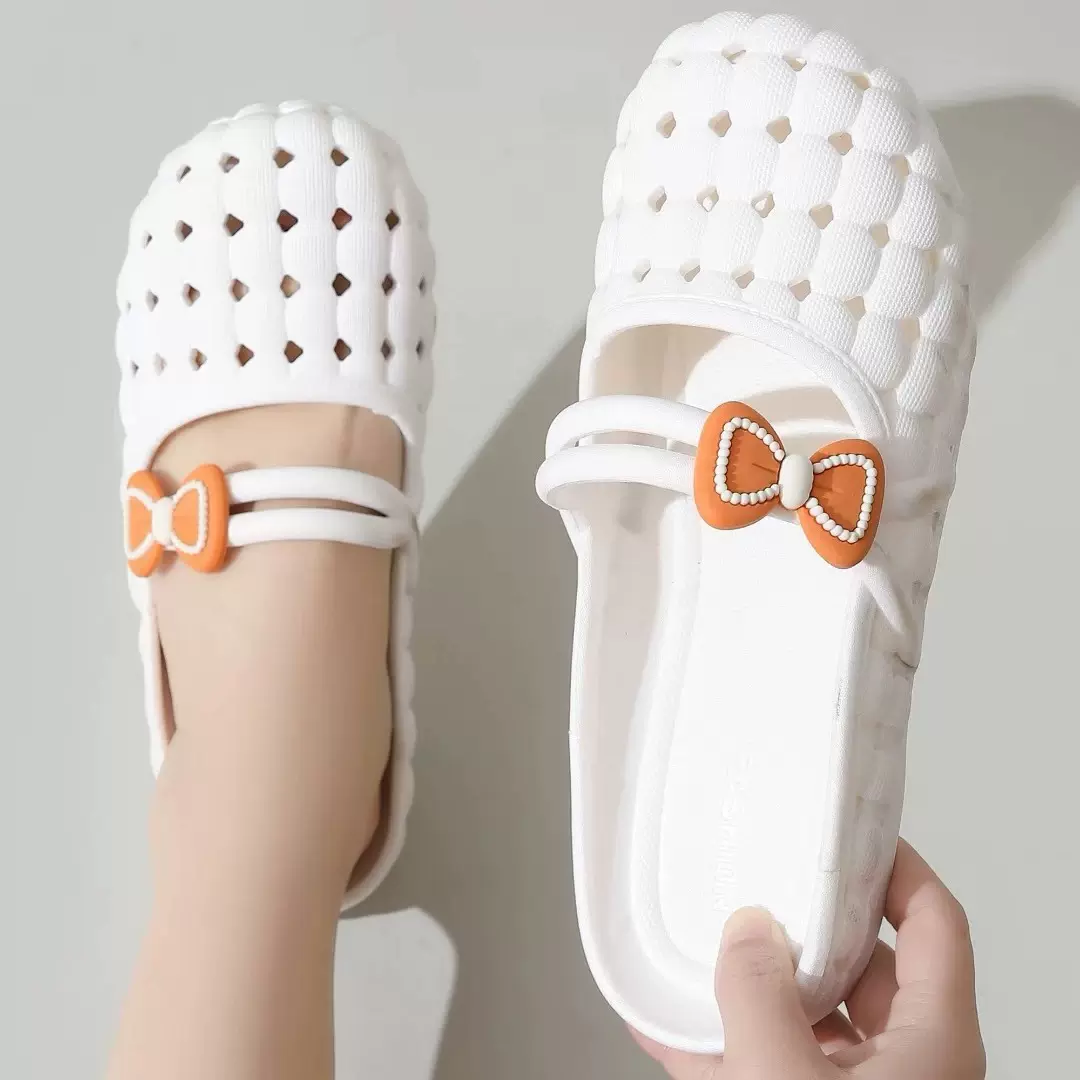 包头拖鞋女夏软底韩版居家用室内外穿透气防滑平底凉鞋塑料洞洞鞋