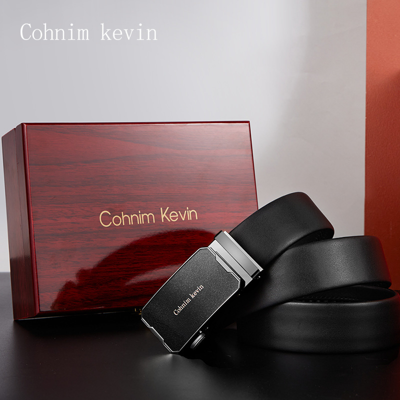 New Belt Cohnim Kevin Genuine Leather Men's Belt Automatic Buckle Cowhide Men's Belt Business Belt Men's Belt_voghion.com