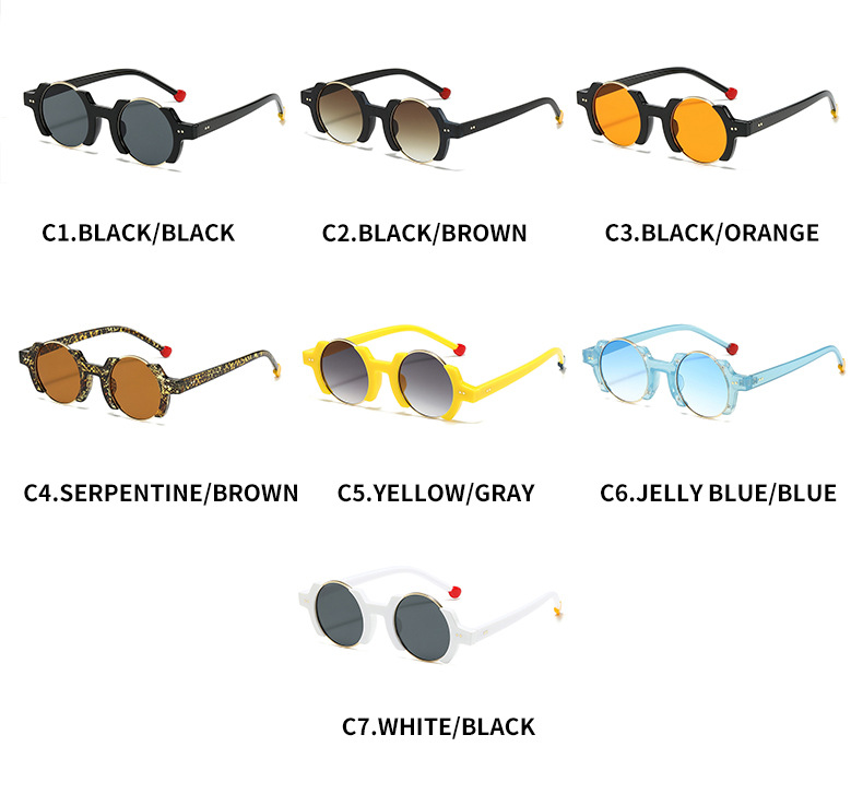 65g Weight Full Frame Glasses Structure Sunglasses Classification PC, UV400 Protection Lens Material Round Frame Glasses Style Outdoor, Travel Occasion Solid Color Pattern All Seasons Season Unisex Gender Hip-Hop, Streetwear Style Grey, Black Color Hip-Hop Streetwear Solid Color PC UV400 Protection Round Frame Full Frame Women's Sunglasses 5