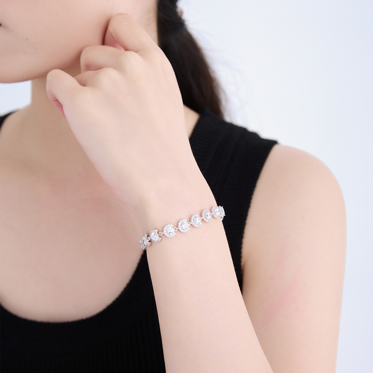 Pulsera Semicircular de Herradura de Aleación de Cobre Galvanizado, para Mujer image 5