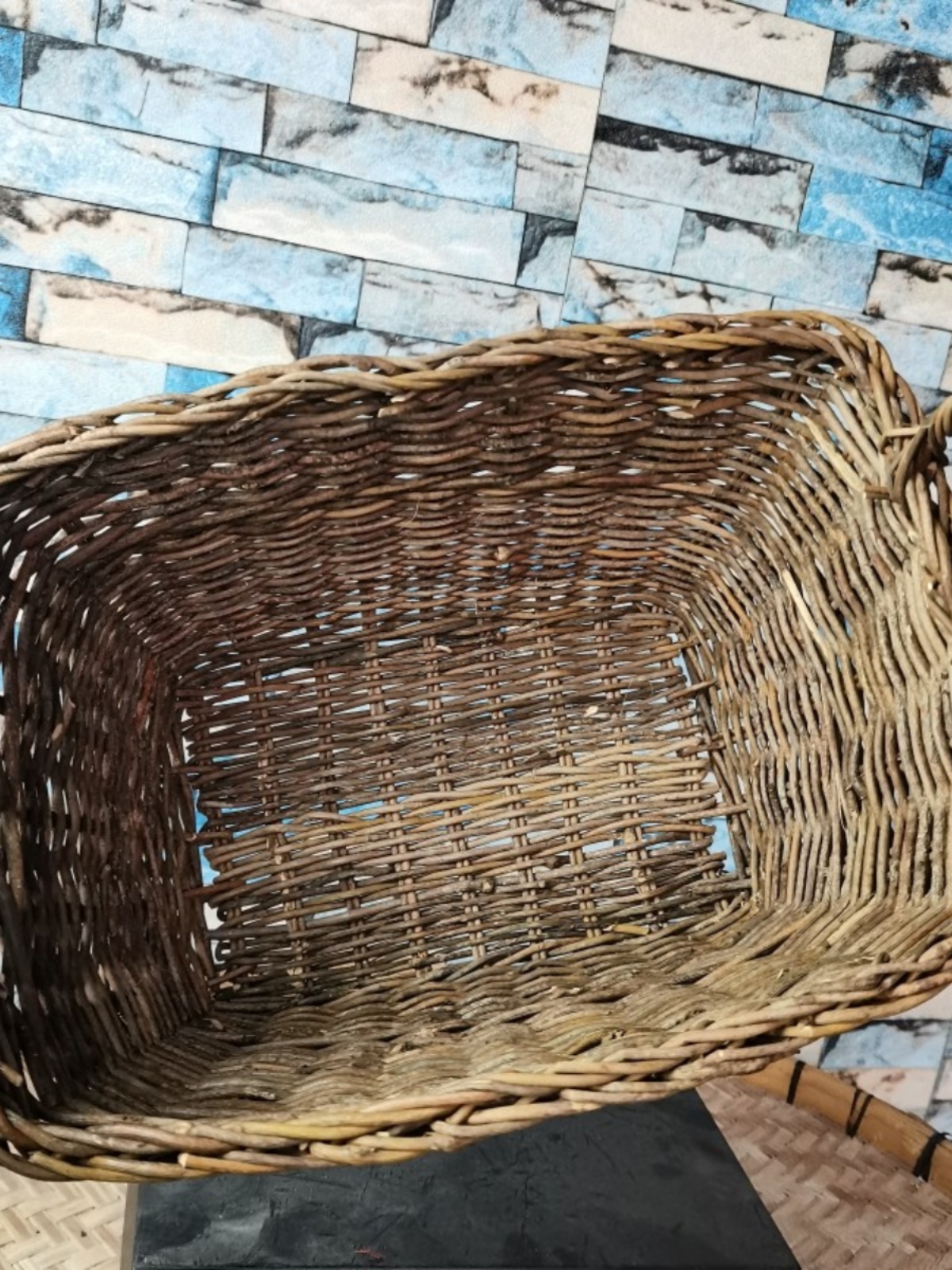 Cesta de almacenamiento de caña Jardín de comestibles hecha a mano caña trenzada cesta de flores cocina retro cesta de frutas cesta de picnic