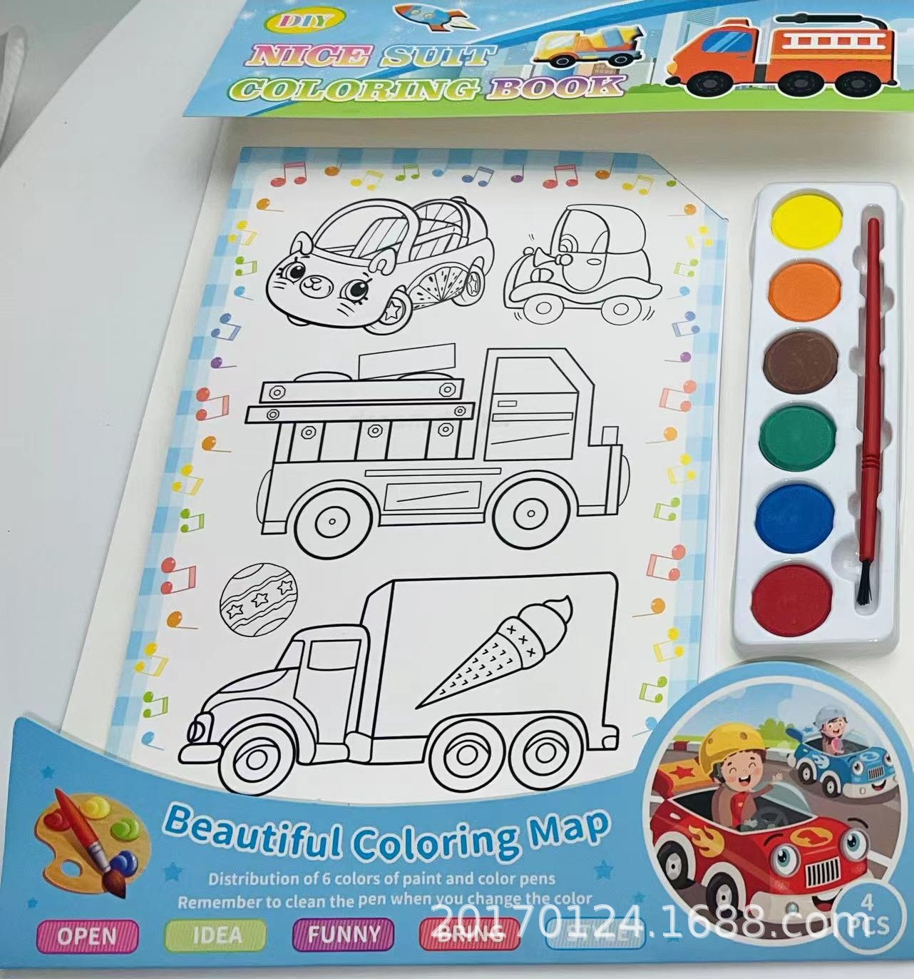 Pintura propia de los niños acuarela graffiti coloración pintura versión bebé para colorear Parque puesto de juguete mercado nocturno al por mayor