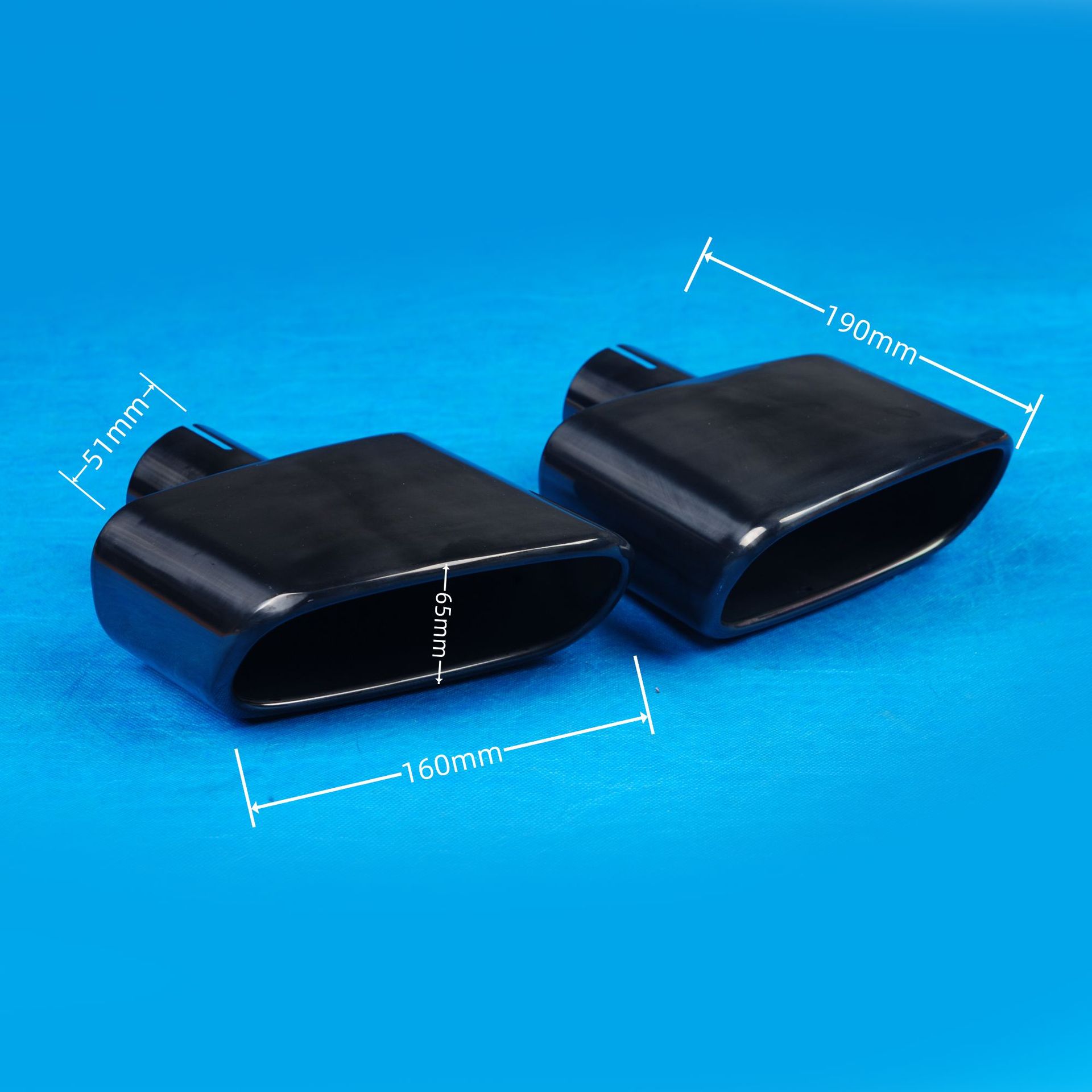 Qìchē – Flat Square Exhaust pipe - 02-50447h-titanium-black-flat-square