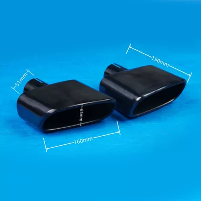 Flat Square Titanium Black Exhaust pipe - 02-50447h-titanium-black-flat-square
