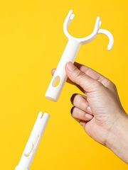 Clothes drying pole, household clothes rack, Y-shaped extendable aluminum pole with forked end&mdash;ideal for dorms, extended length for hanging and retrieving clothes on balconies.