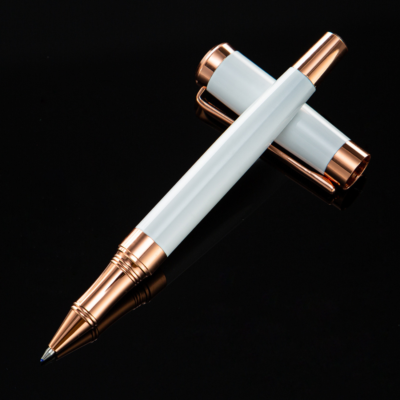 Bolígrafo de negocios pluma de agua negro pluma de gel papelería de oficina al por mayor de metal vintage firma pluma impresión logo