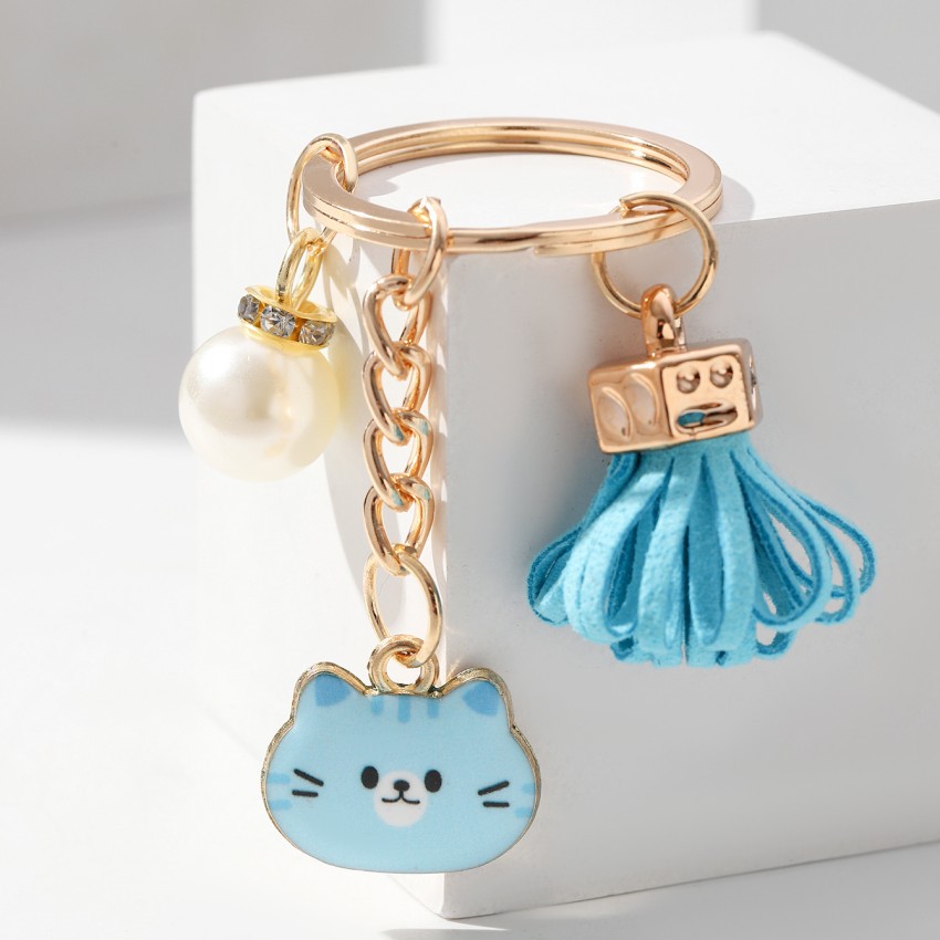 Women's Gender Cute Cat Pu Leather Alloy Women's Bag Pendant Keychain
