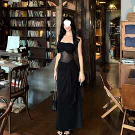 2026夏季新款感辣妹一字肩烫钻带胸垫抹胸背心女装性感上衣女