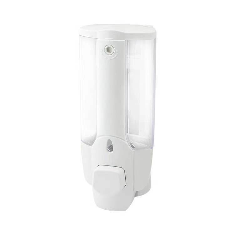 En stock suministro dos en uno dispensador de jabón de prensa dispensador de jabón manual de gel de ducha de champú de gran capacidad