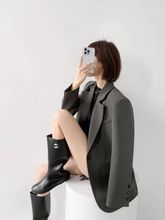 小个子通勤百搭黑灰色幂式平替小西装2025春秋新款韩版休闲外套女