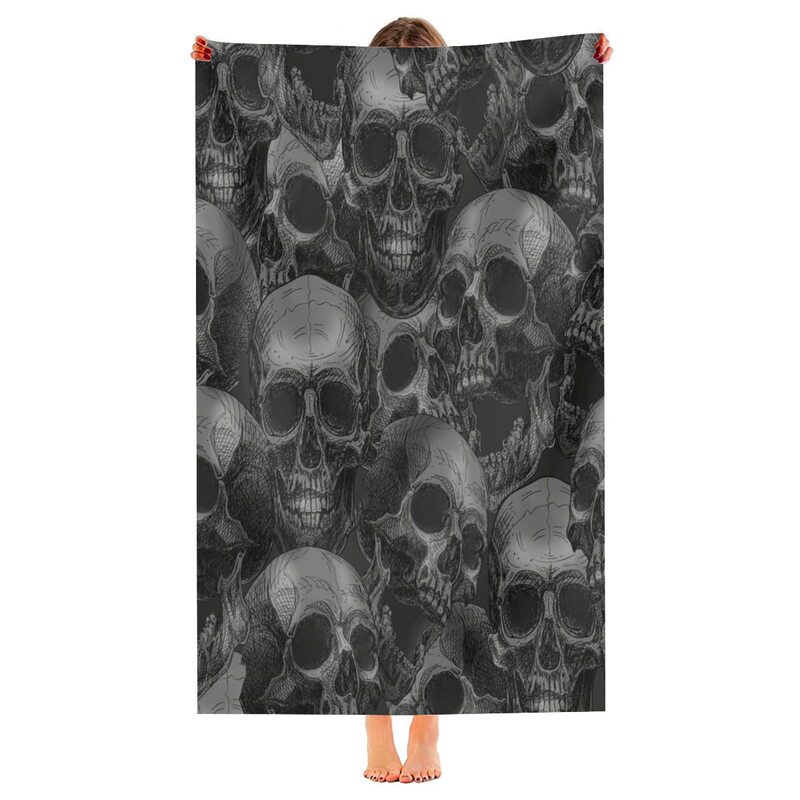 Children Boys Skull Beach Towel Black Skull Horror Theme Anti-Sand Quick-Drying Soft Oversized Towel Beach Towel Children Boys Skull Beach Towel Black Skull Horror Theme Anti-Sand Quick-Drying Soft Oversized Towel Beach Towel