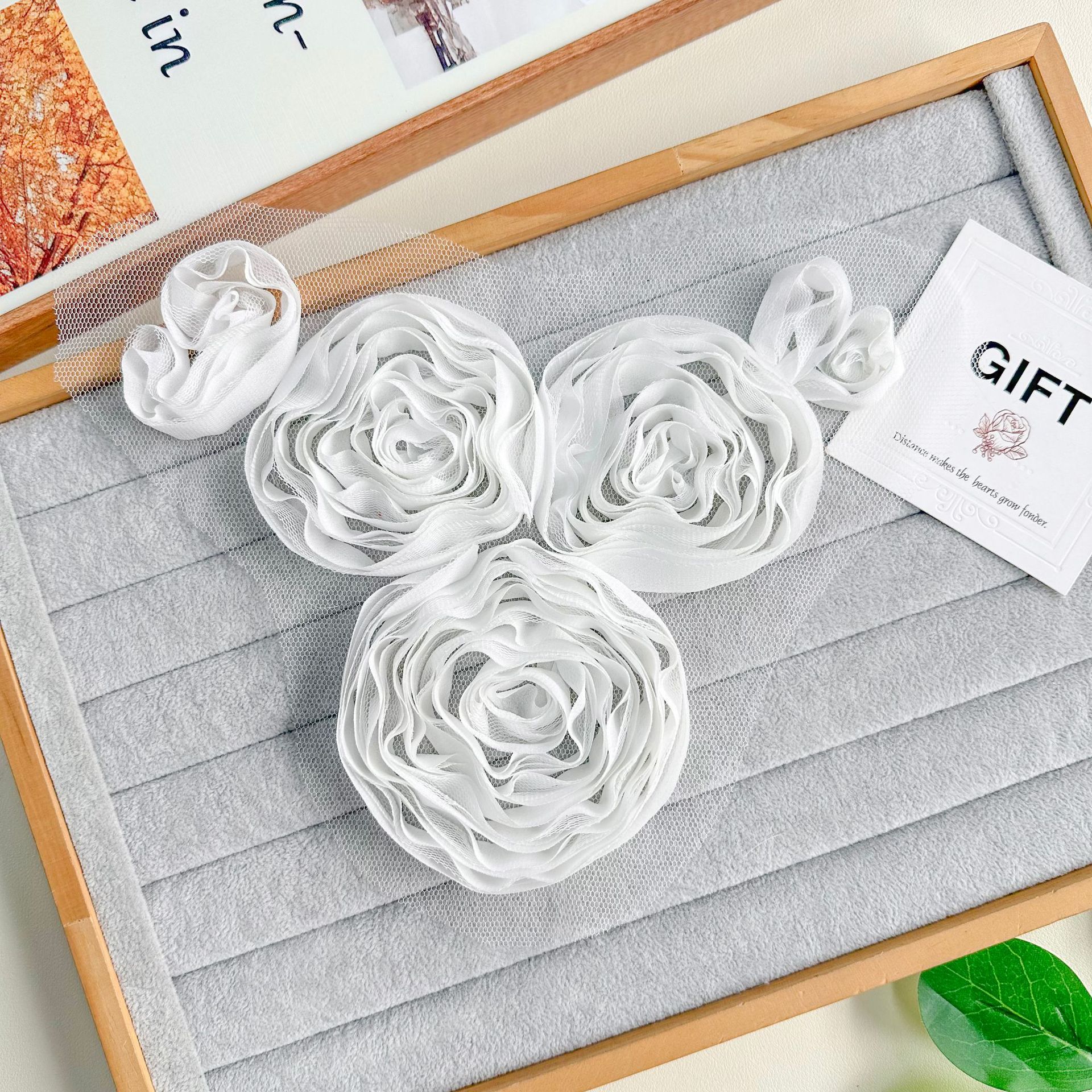 Decoración de rosas tridimensionales 3D multicapa de pliegues hechos a mano DIY accesorios de ropa suéter accesorios de envoltura