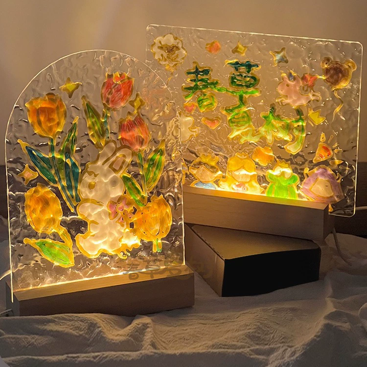 Акриловая вода из гофрированного картона ночник ручной работы DIY материал для украшения рабочего Стола Подарок