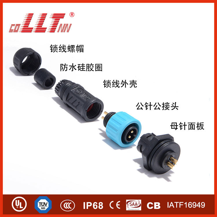 M12 Female Front Panel Connector Exploded View