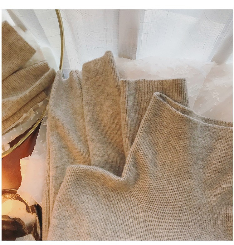 ChicShe ChicShe KANING Unifarbener, hochgeschlossener Strickpullover für Damen – Herbst/Winter 2025 – Neu, vielseitig, weich und warm_voghion.com