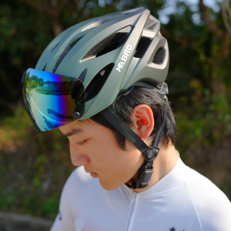 MABRO ロードバイク サイクリング ヘルメット SAF マウンテンバイク ヘルメット オールインワン メンズ レディース ゴーグル付き|undefined